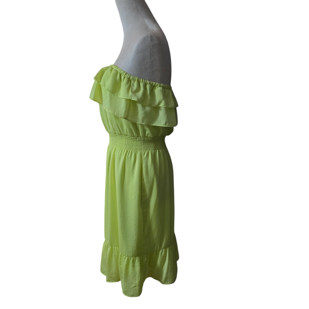 Yellow Ruffle Strapless Dress - Picture 3 of 7